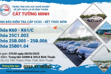 THÔNG BÁO KIỂM TRA CẤP CCSC / KIỂM TRA HẾT MÔN ngày 08-05-2025