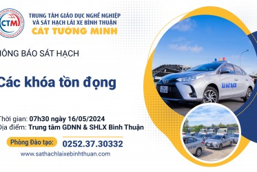 THÔNG BÁO THỜI GIAN SÁT HẠCH ngày 16/05/2024
