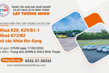 THÔNG BÁO KIỂM TRA CẤP CHỨNG CHỈ SƠ CẤP ngày 17-05-2024