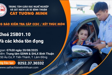 THÔNG BÁO KIỂM TRA CẤP CCSC VÀ KẾT THÚC MÔN ngày 20-08-2025