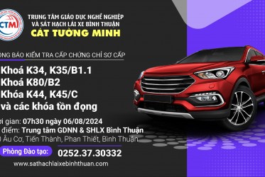 THÔNG BÁO KIỂM TRA CẤP CHỨNG CHỈ SƠ CẤP ngày 06-08-2024