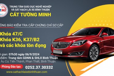 THÔNG BÁO KIỂM TRA CẤP CHỨNG CHỈ SƠ CẤP ngày 06-09-2024