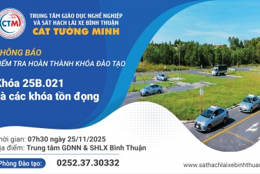 THÔNG BÁO KIỂM TRA HOÀN THÀNH KHÓA ĐÀO TẠO Ngày 25-11-2025