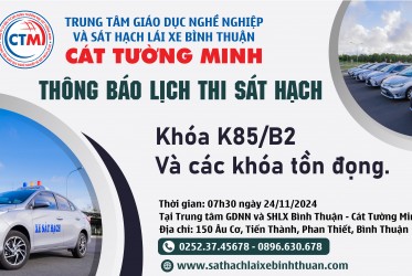 THÔNG BÁO THỜI GIAN SÁT HẠCH ngày 24/11/2024