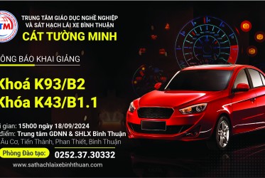 THÔNG BÁO KHAI GIẢNG ngày 18-09-2024